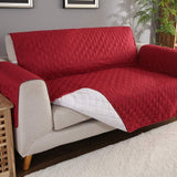 Quilted Sofa Cover ( Red ) - The Linen House