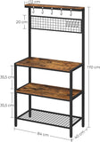 Industrial Kitchen Baker's Rack, Kitchen Unit with Storage Shelves