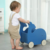 Blue Whale 2-in-1 Baby Learning Walker Wooden Strollers