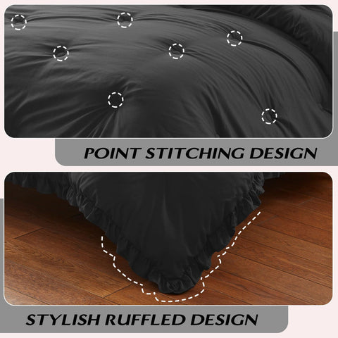 Black Beauty Ruffle Comforter Set