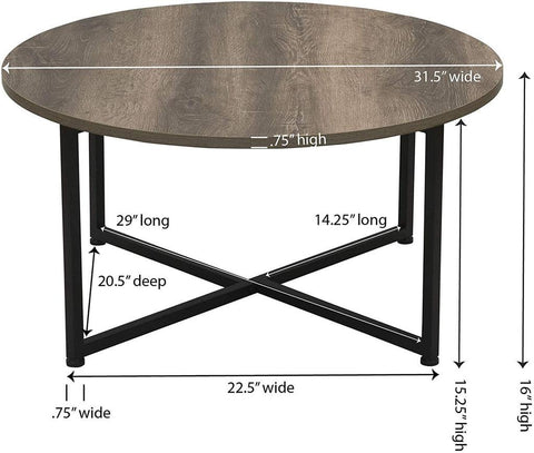 Household Essentials Mid-Century Round Coffee Table - The Linen House