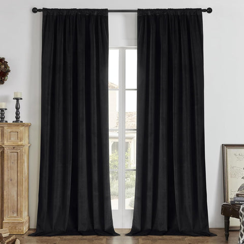Premium Black Velvet Curtain for Bedroom & Living Room - The Linen House