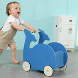 Blue Whale 2-in-1 Baby Learning Walker Wooden Strollers - The Linen House