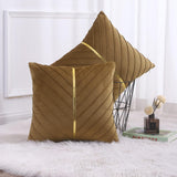 Pintuck Cushion Cover With Golden RIbbon