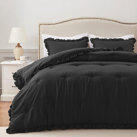 Black Beauty Ruffle Comforter Set