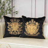 Royal Crest Embroidered Cushion Cover Style 1