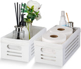 2 Pack White Bathroom Decor Box for Toilet Paper storage
