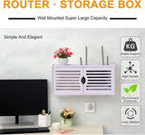 Constricted Router Wifi Double Door Wall Mounted Floating Bracket Shelve - The Linen House