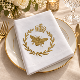 Royal Crown & Bee Embroidered Table Napkin