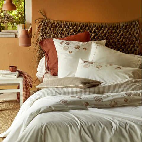 Sea Shell Embroidery Duvet Set - The Linen House