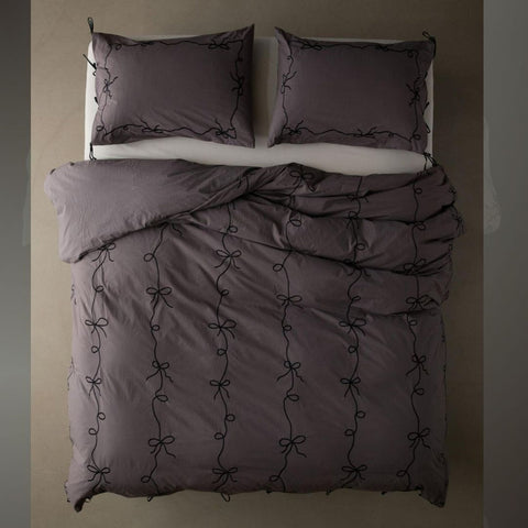 Lacey Bows Embroidery Duvet Set