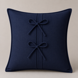 Luxury Cotton Cushion Cover with Double Bow Design
