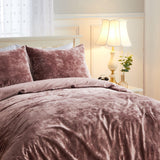 Plain Velvet Duvet Set Teapink