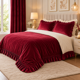 Maroon Velvet Duvet Cover Set