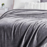 Soft Flannel Fleece Blanket In Gray