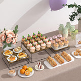 3-Tier Rustic Wooden Cake Stand – Square Dessert & Cupcake Display Risers