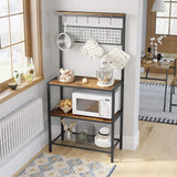 Industrial Kitchen Baker's Rack, Kitchen Unit with Storage Shelves