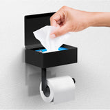 Toilet Paper Holder with Shelf - The Linen House