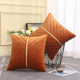 Pintuck Cushion Cover With Golden RIbbon