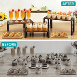 4-Tier Rustic Wooden Cupcake Display Stand – Metal Frame Dessert & Cake Riser Set