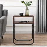 Metal Leg and MDF Sheet Rectangle Side Table Living Room