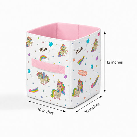 Rainbow Unicorn Toy Basket