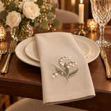 Premium Cotton Table Mat with Embroidered Floral Design