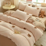 Teddy Bear Embroidery Duvet Cover Set, - The Linen House