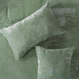 Plain Velvet Duvet Set Green - The Linen House