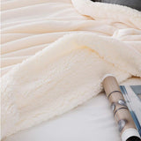 Cream Sherpa Blanket /Throw - The Linen House