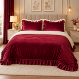 Maroon Velvet Duvet Cover Set