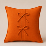 Luxury Cotton Cushion Cover with Double Bow Design