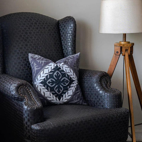 Mirwah Grey (Appliqué) - 1 PC Cushion Cover - The Linen House