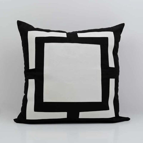 Greek Fret Cotton Cushion Cover - The Linen House