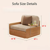 Pull Out Sofa Bed with Rotating Armrest Tray and Storage