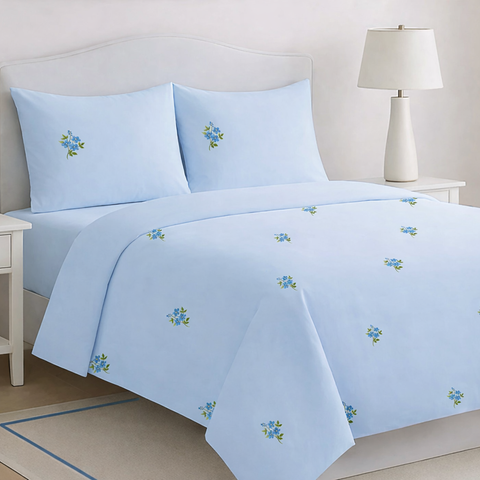 Floral Pattern Embroidered Bedding