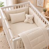 Cream Teddy Bear Nursery Baby Cot Set