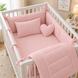 Pink Heart Nursery Baby Cot Set