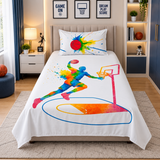 Basketball Slam Dunk Watercolor Kids Bedsheet