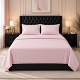 Pink Stripe Printed  Bed Sheet