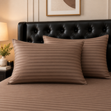 Brown Stripe Printed  Bed Sheet