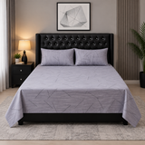 Light Grey Geometric Printed Bed Sheet