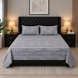 Grey Success Script Printed Bed Sheet