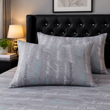 Grey Success Script Printed Bed Sheet