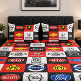 Automotive Patchwork Printed  Bed Sheet