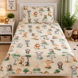 Cute Jungle Animals Print Kids Bedsheet