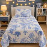 Blue Safari Animal Kids Bedsheet