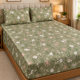 Sage Green Ribbon Floral Fitted Sheet