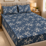 Indigo Petals Ditsy Floral Fitted Sheet
