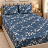 Midnight Blossom Floral Fitted Sheet